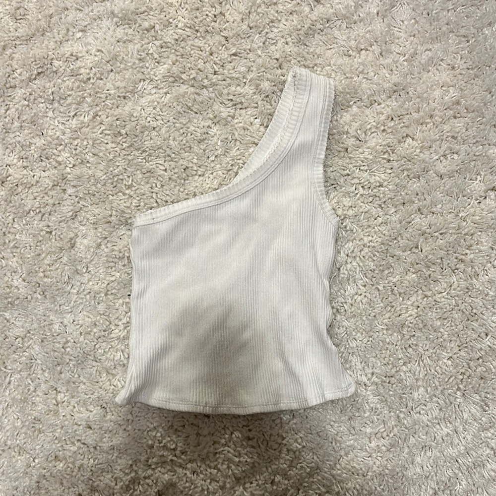 White urban outfitters one shoulder crop top